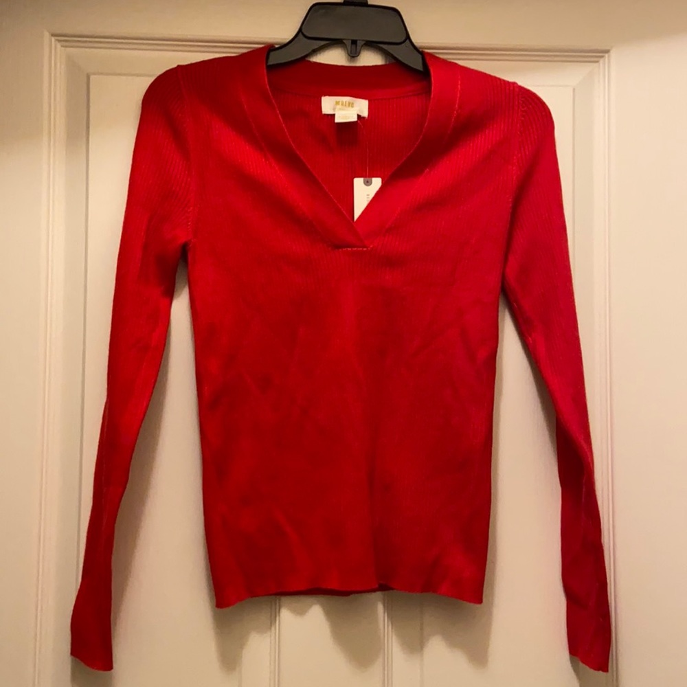 Anthropologie Red Sweater Top